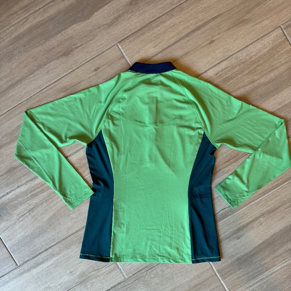 Title Nine Green/Blue Zip-Up with Pockets - Size Medium - Picture 3 of 3